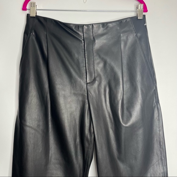 Vince. Black 100% Lamb Leather Tapered Straight Leg Pants Size 8 NWT - Picture 13 of 16